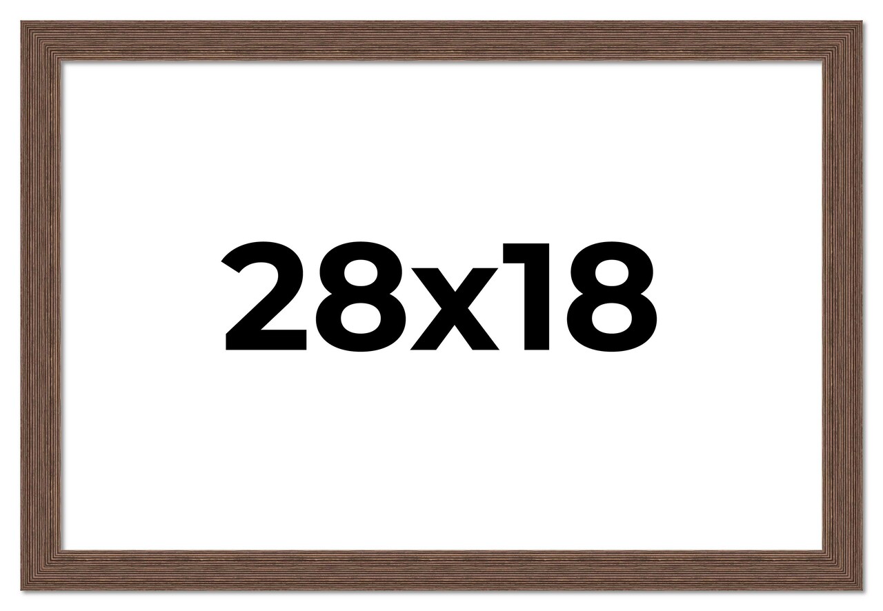 28x18 Wide Barnwood Picture Frame with UV-Resistant Acrylic & Acid Free Backing, Available in 6 Paint Finishes - Grey, Brown, White, and Black